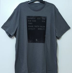 *NEW* Express Men Gray Exp NYC Box Graphic